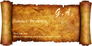 Gausz Aranka névjegykártya